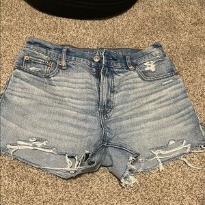 American Eagle Outfitters Distressed Light Blue Jean Shorts
